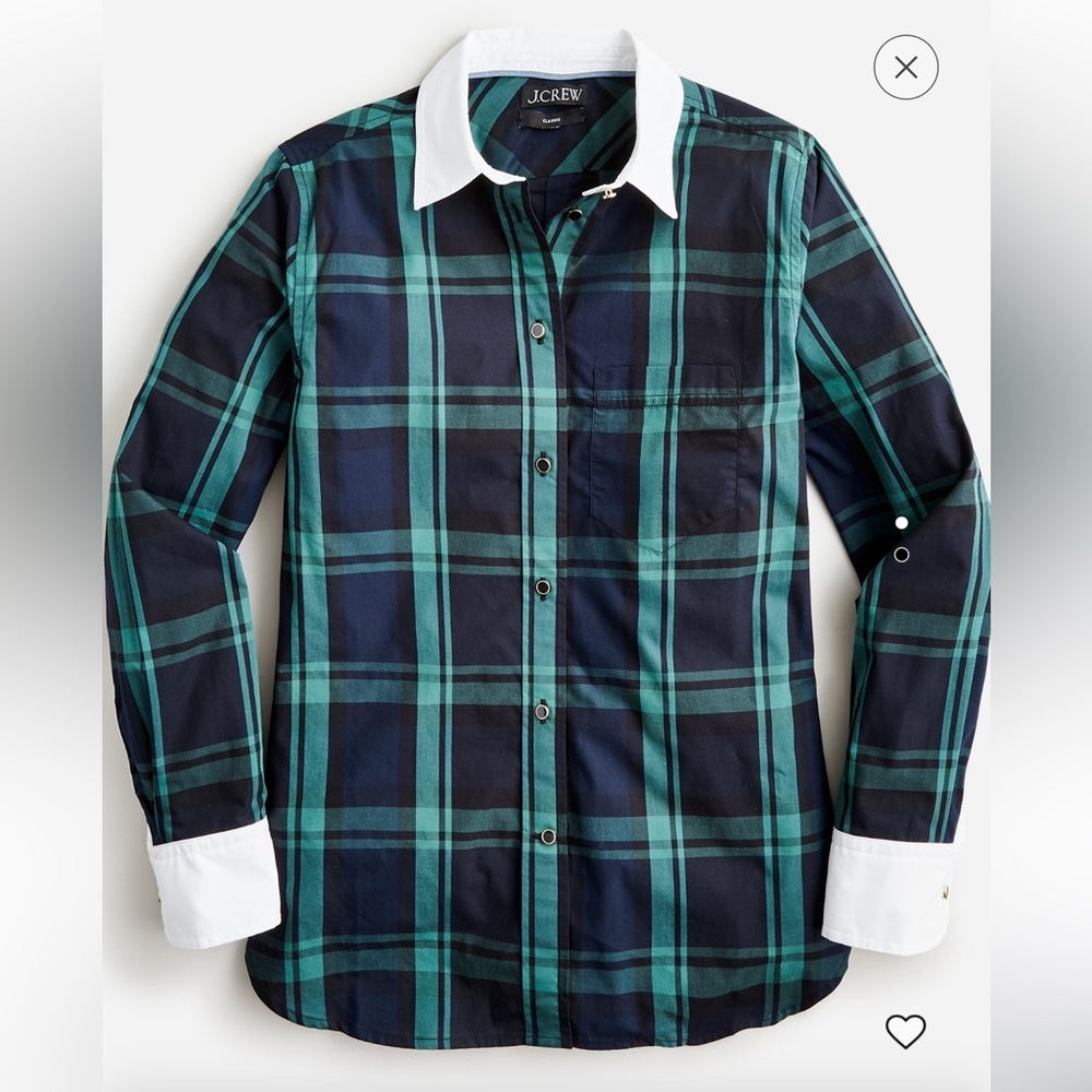J. Crew Classic-fit poplin shirt in Black Watch Tartan